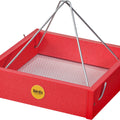 BIRD'S CHOICE RECYCLED PLASTIC HANGING TRAY FEEDER 1.5 LB CAP RED