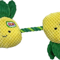DOLE PET PINE N' TUG ROPE PLUSH DOG TOY 20IN GREEN