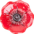 GLASS BIRDBATH W/STAND 16 IN RED POPPY