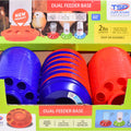 TUFF STUFF DUAL FEEDER BASE  BLUE/RED