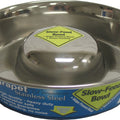 SLOW FEED STAINLESS STEEL BOWL LG