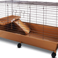 DELUXE RABBIT CAGE W/SHELF RAMP WHEELS 18X20X40 IN BRONZE