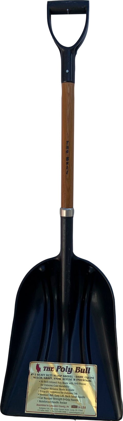 POLY BULL #12 GRAIN SNOW SCOOP W/COLLAR 36 IN BLACK