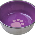 VAN NESS DECORATED STAINLESS STEEL CAT DISH 8 OZ ASSORTED