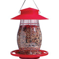 LANTERN WILD BIRD FEEDER 4 LB CAP RED