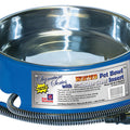 STAINLESS STEEL HEATED PET BOWL ROUND 3 QT-40 WATT BLUE