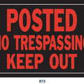 POSTED NO TREPASSING KEEP OUT SIGN 9.25X14 IN BLACK/ORANGE