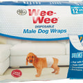 WEE-WEE DISPOSABLE MALE DOG WRAPS XS-SM-12 PK