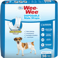 WEE-WEE DISPOSABLE MALE DOG WRAPS XS-SM 36 PK