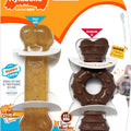 NYLABONE PUPPY CHEW TEXTURED RING & BONE PETITE-2 PK CKN/FLAVOR MED