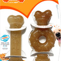 NYLABONE PUPPY CHEW TEXTURED RING & BONE WOLF-2 PK CHICKEN