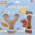 NYLABONE PUPPY GOURMET STYLE STRONG CHEW BUNDLE O/S - 2 PK BACON/PEANUT BU