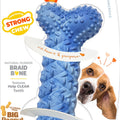 NYLABONE STRONG CHEW RUBBER BRAID BONE MD PEANUT BUTTER