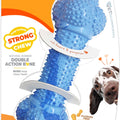 NYLABONE STRONG CHEW RUBBER DOUBLE ACTION BONE LG PEANUT BUTTER