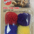 SPOT WOOL POM POMS W/CATNIP 1.5 IN-4 PK ASSORTED