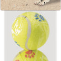 SPOT PAW PRINT TENNIS BALLS 2.5 IN-2 PK MINT