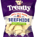 TREATLY 100% USA BEEFHIDE BONES & ROLLS SM-10 PK NATURAL
