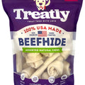 TREATLY 100% USA BEEFHIDE BONES & ROLLS SM-24 PK NATURAL