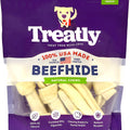 TREATLY 100% USA BEEFHIDE BONES & ROLLS MD-10 PK NATURAL