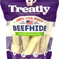 TREATLY 100% USA BEEFHIDE BONES & ROLLS LG-6 PK NATURAL