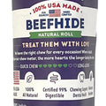 TREATLY 100% USA BEEFHIDE ROLLS BANDED 10 IN-1 PK NATURAL
