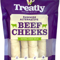 TREATLY AMERICAN BEEF CHEEK ROLL LG-6IN-4 PK NATURAL