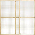 WOOD/WIRE MESH PET GATE 44X29-50 IN NATURAL