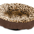 ASPEN PET ROUND ANIMAL PRINT BED 18X18 IN BROWN/TAN