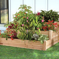 RAISED CEDAR 3 TIER STEP GARDEN PLANTER 48X48X22 IN CEDAR