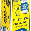 FLEX-O-BAG TALL KITCHEN BAGS 13 GAL-150 CT WHITE