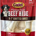 CADET PREMIUM GRADE KNOTTED RAWHIDE BONES 6-7 IN-1 LB NATURAL