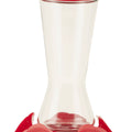 PINCH WAIST GLASS HUMMINGBIRD FEEDER 16 OZ CAP CLEAR/RED
