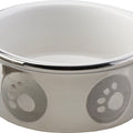SPOT PAW PRINT TITANIUM DOG DISH 7 IN SILVER
