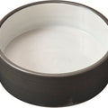 SPOT 2 TONE GRAY STONEWARE DOG DISH 5 IN GRAY