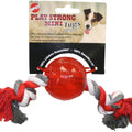 SPOT PLAY STRONG MINI BALL W/ROPE 2.25 IN RED
