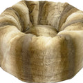 SLEEP ZONE FAUX FUR ROUND BED 19 IN BROWN