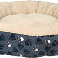 SLEEP ZONE SCATTERED PAWS ROUND BED 20 IN SLATE