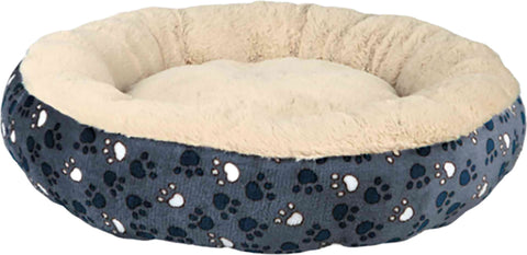 SLEEP ZONE SCATTERED PAWS ROUND BED 20 IN SLATE