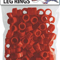 LITTLE GIANT PLASTIC PIGEON LEG RINGS 8MM-100 PK RED