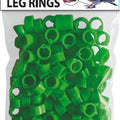 LITTLE GIANT PLASTIC PIGEON LEG RINGS 8MM-100 PK GREEN