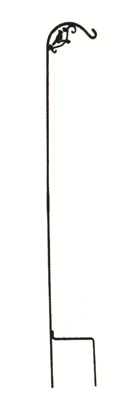 SINGLE BIRD SHEPHERD HOOK 90 IN GREEN
