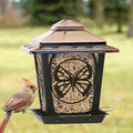 HOPPER STYLE WILD BIRD FEEDER W/BUTTERFLY DESIGN 3 LB CAP BRONZE