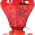 STRAWBERRY PLASTIC HUMMINGBIRD FEEDER 40 OZ CAP RED