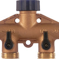 METAL 4 WAY HOSE VALVE W/BUILT IN SHUT OFF VALVES 5 IN BRASS