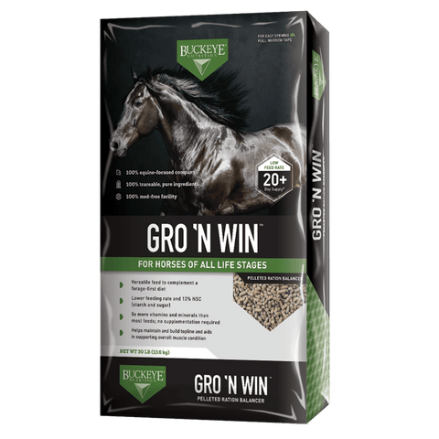 Buckeye Nutrition® GRO 'N WIN™ Pelleted Ration Balancer Horse Feed, 50 lb Bag - Image 2