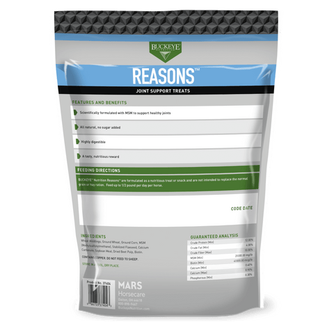 Buckeye Nutrition® REASONS™ Joint Support Functional Horse Treats, 4 lb Bag - Image 2