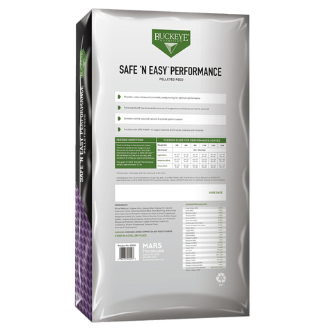 Buckeye Nutrition® SAFE 'N EASY™ Performance Pelleted Horse Feed, 50 lb Bag - Image 3