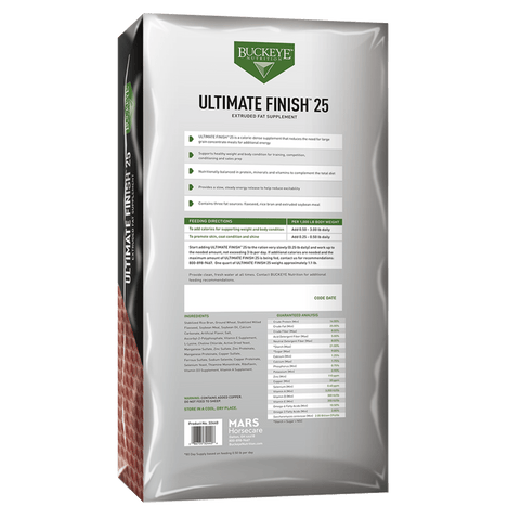 Buckeye Nutrition® ULTIMATE FINISH™ 25 Extruded Fat Supplement for Horses, 40 lb Bag - Image 3