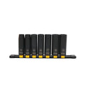 DeWalt Metric Deep Impact Socket Set, 7 Piece, Black