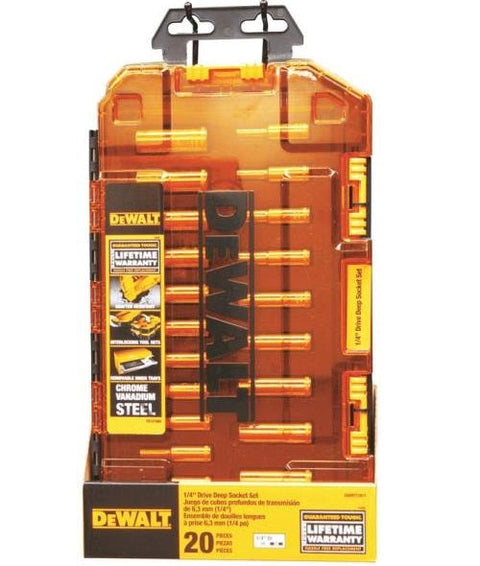 DeWalt 1/4" Drive Deep Socket Set, 20 Piece